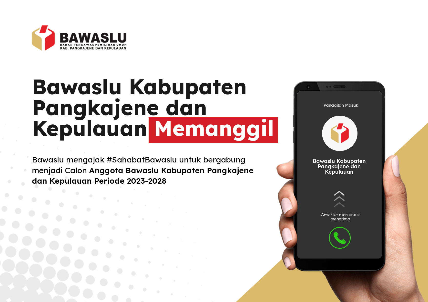 REKRUTMEN CALON ANGGOTA BAWASLU KABUPATEN PANGKAJENE DAN KEPULAUAN PERIODE 2023 - 2028