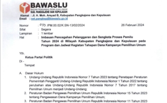 JELANG HARI TERAKHIR PENYAMPAIAN LPPDK, BAWASLU PANGKEP KELUARKAN IMBAUAN KE PARTAI POLITIK