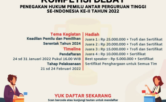 BURUAN!! BAWASLU GELAR KOMPETISI DEBAT ANTAR PERGURUAN TINGGI SE-INDONESIA BERHADIAH PULUHAN JUTA RUPIAH